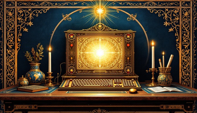 Spiritual Computer Free Sacred Digital Illumination Image - Computer, Vintage, Ornate ...