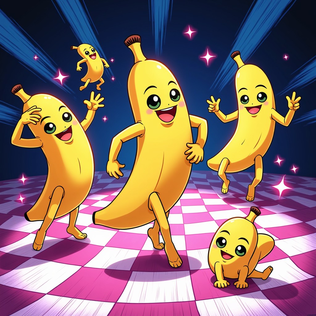 ポール・パルニック cartoon art レプリカ DANCING 新品 dancing-banana-party-stockcake.jpg