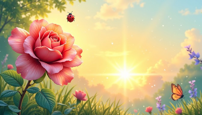 Free Glowing Rose Wonder Image - Rose, Butterfly, Ladybug | Download at ...