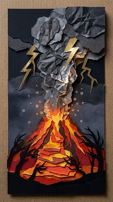 Free Volcanic Eruption Illustration Image - Volcano, Eruption, Lava ...