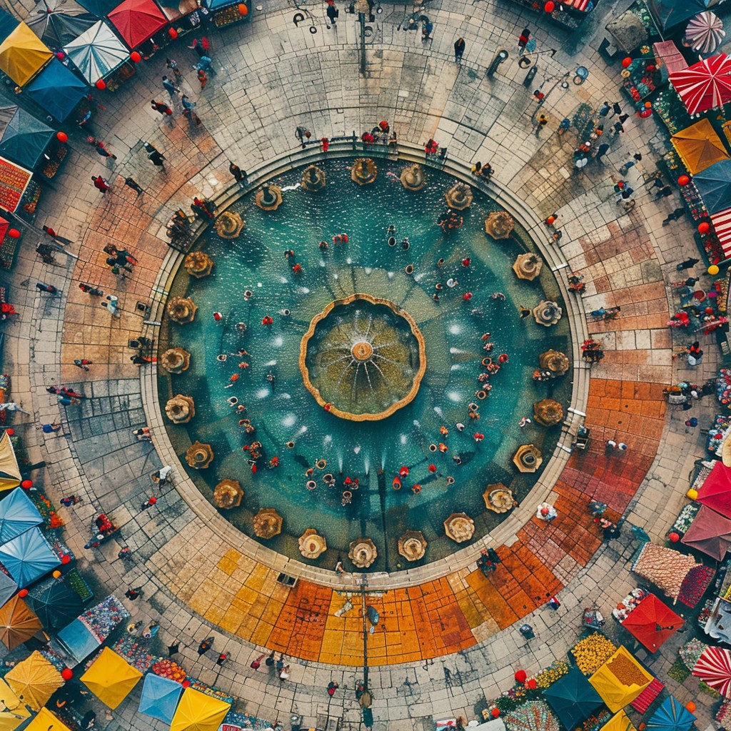 Small Public Square Rome Free Vibrant Public Square Image - Aerial, Square, Umbrellas | Download ...