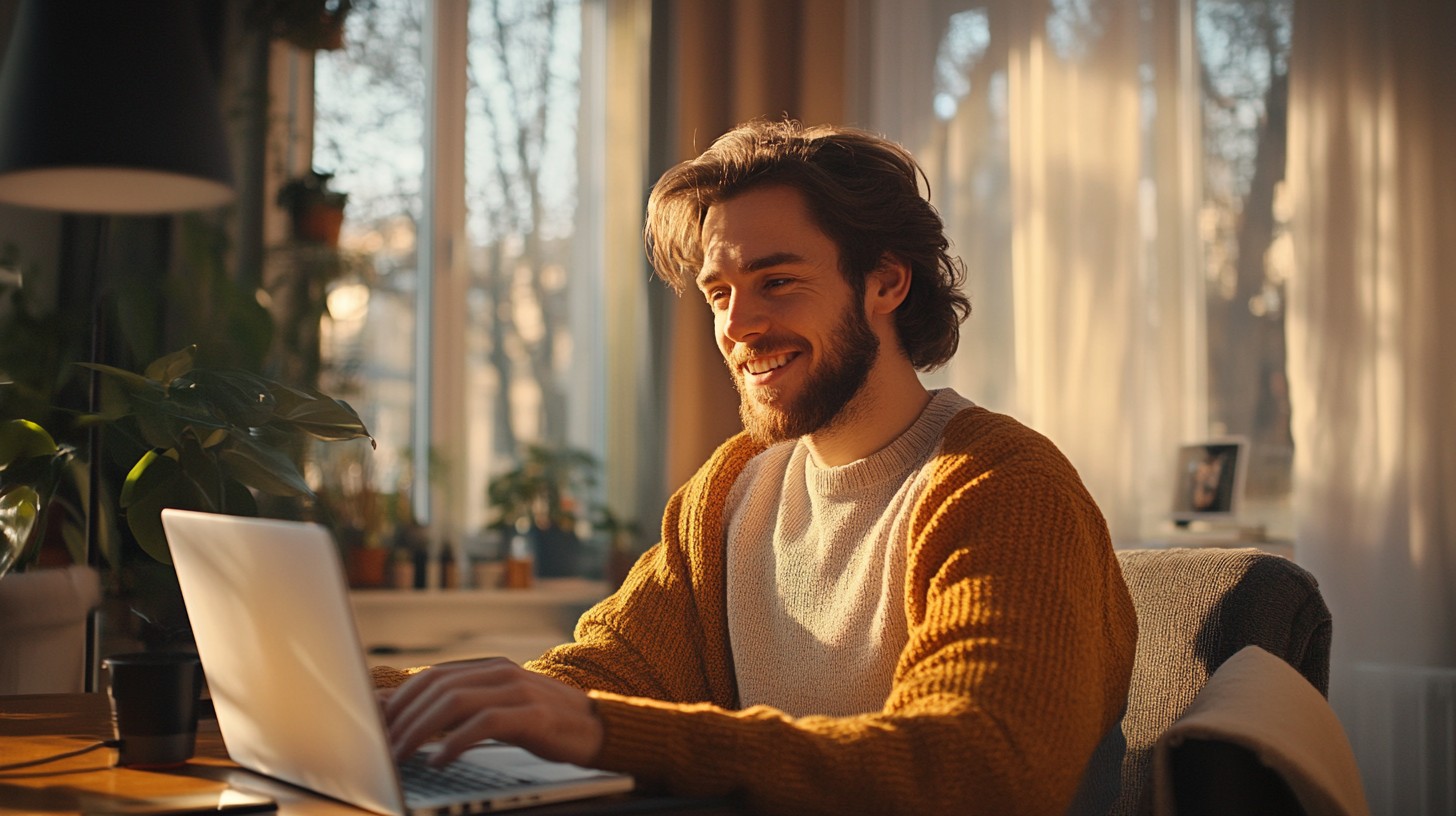 Free Man using laptop Image - Man, Laptop, Working | Download at StockCake