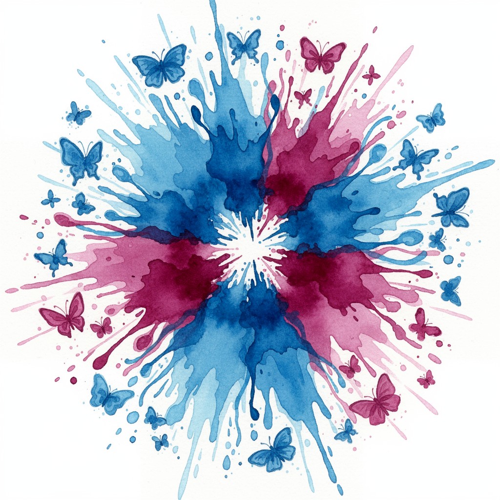 Free Butterfly Color Explosion Image - Watercolor, Butterflies, Blue ...