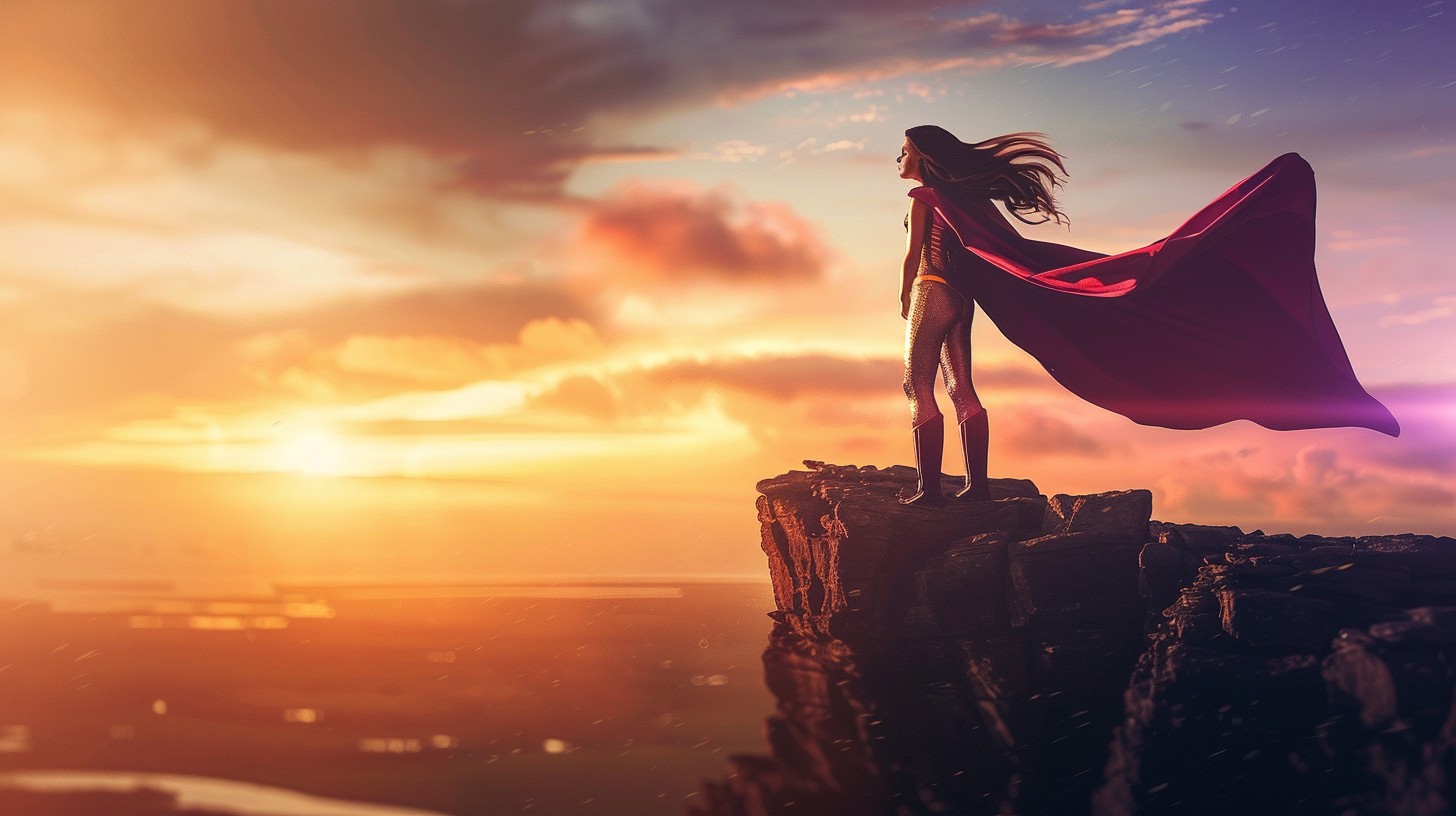 Free Heroic Sunset Pose Image - Sunset, Silhouette, Cape | Download at ...
