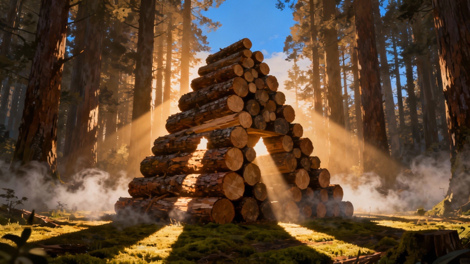 Pyramid Stump Free Wooden Pyramid Monument Image - Pyramid, Logs, Forest | Download ...