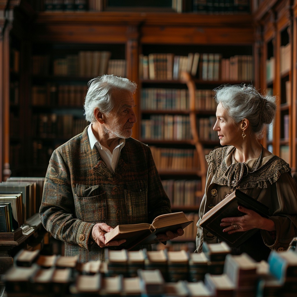 Free Elderly Couple Reading Image - Couple, Elderly, Library | Download ...