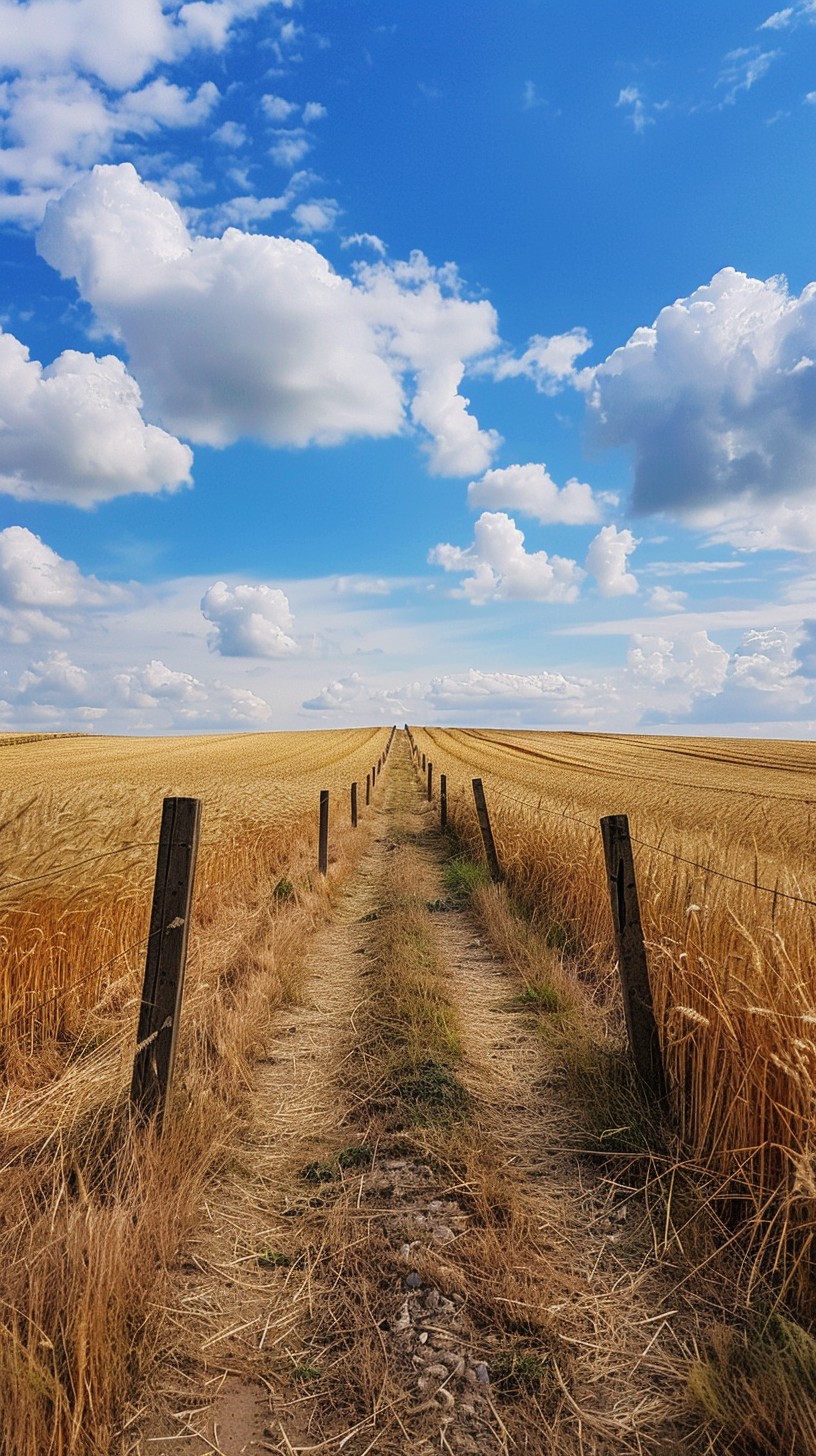 Free Endless Rural Path Image - Pathway, Wheat, Sky | Download at StockCake