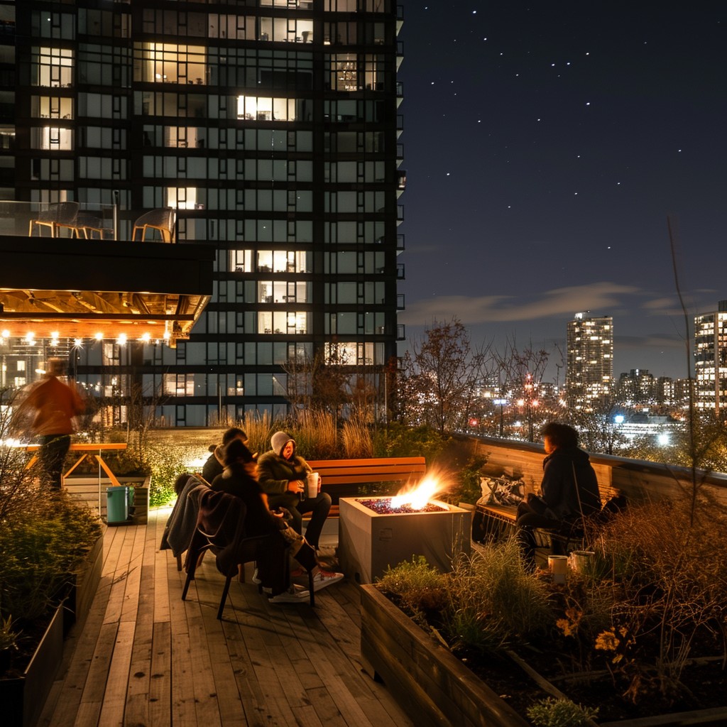 Viage Rooftop Free Rooftop Night Gathering Image - Rooftop, Friends, Evening ...