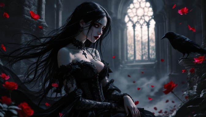 Free Gothic Mourning Portrait Image - Gothic, Anime, Victorian ...