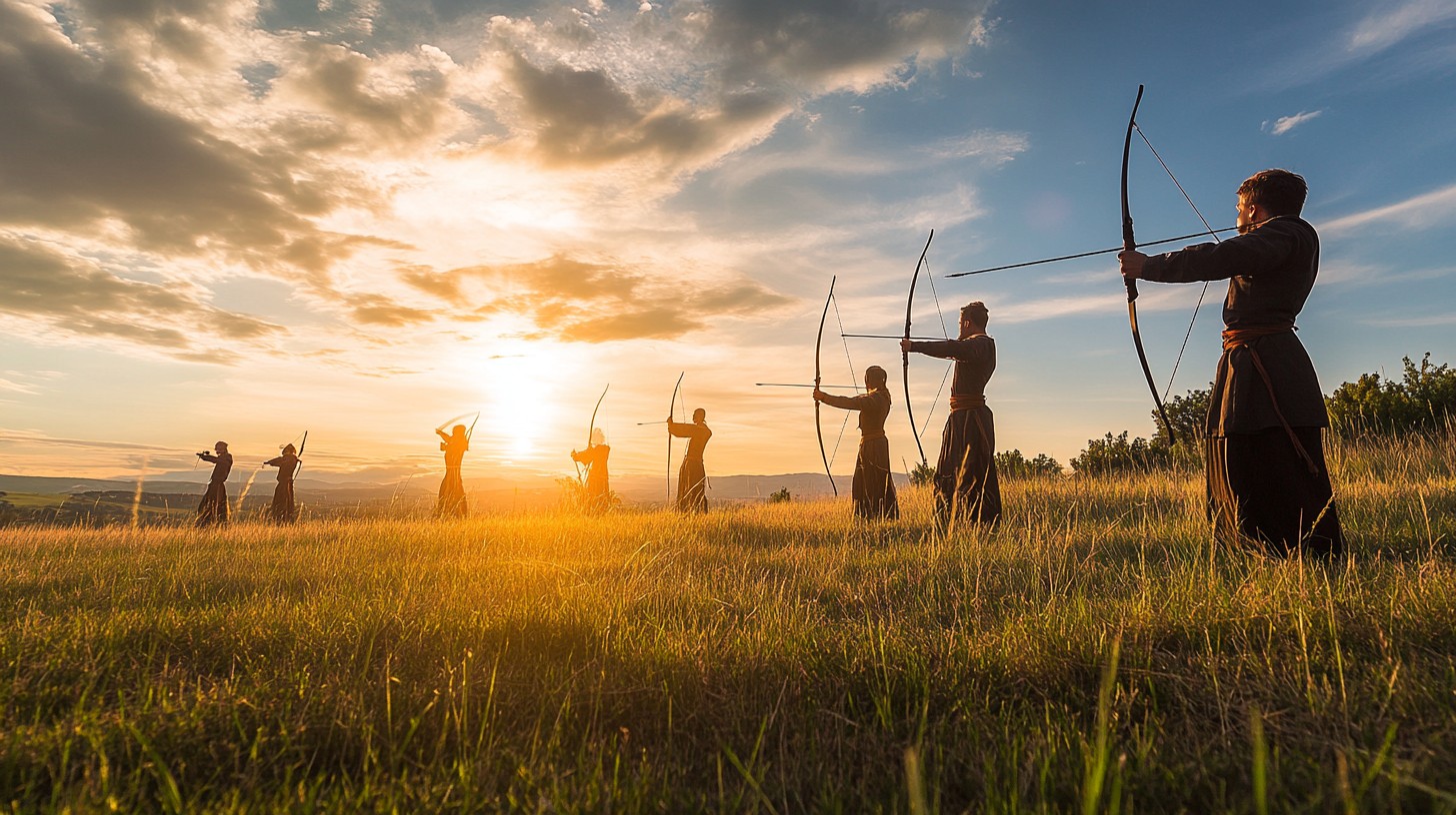 Free Archers at Sunset Image - Archery, Sunset, Field | Download at ...