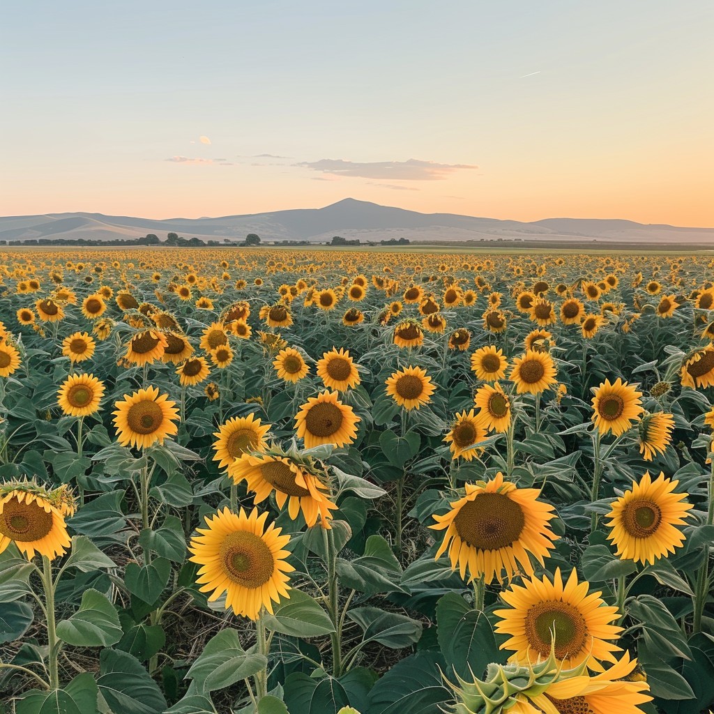 Free Sunflowers at Sunset Image - Sunflower, Sunset, Field | Download ...
