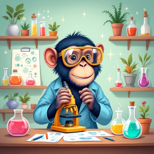 Free Curious Chimp Scientist Image - Chimpanzee, Scientist, Laboratory ...