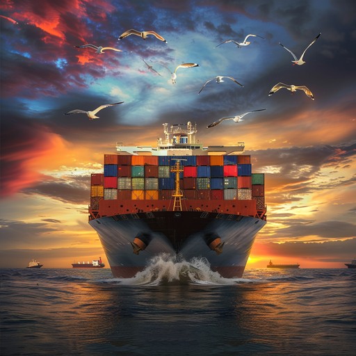 Free Sunset Cargo Ship Image - Cargo, Ship, Ocean | Download at StockCake