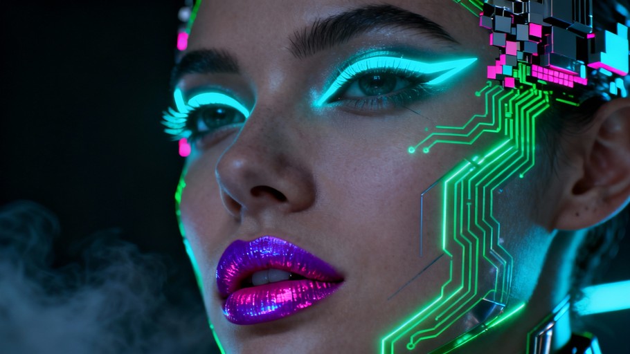 Free Luminous Tech Portrait Image - Futuristic, Cyberpunk, Electric ...