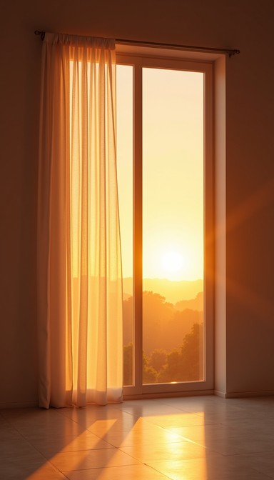 Sun Rise Outside Window Free Radiant Window Glow Image - Sunrise, Window, Curtains | Download ...