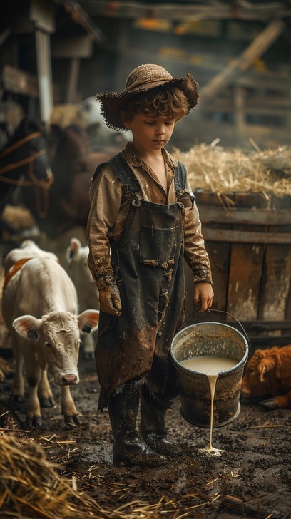 Free Child Feeds Livestock Image - Child, Livestock, Barn | Download at ...