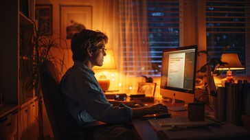 Free Late Night Work Image - Man, Computer, Focus | Download at StockCake