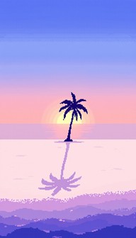 Free Pixel Paradise Sunset Image - Pixel, Sunset, Beach | Download at ...