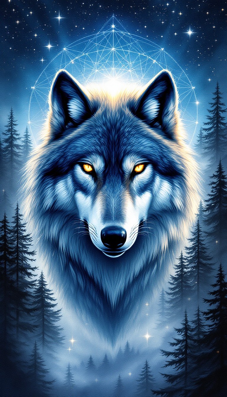 Free Celestial Wolf Spirit Image - Wolf, Constellation, Mystical ...