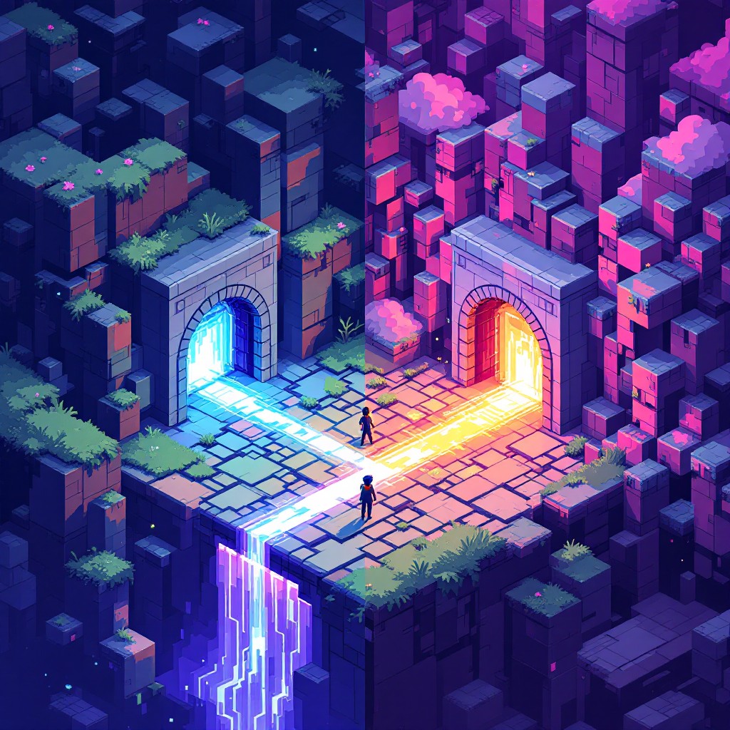 Free Pixel Portal Journey Image - Isometric, Pixel, Retro | Download at ...
