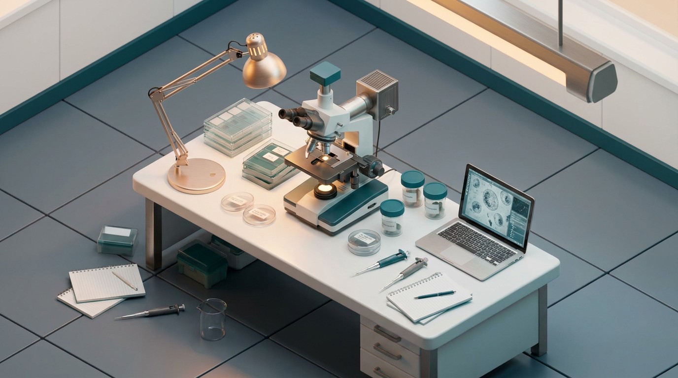 Free Miniature Laboratory Scene Image - Laboratory, Microscope ...