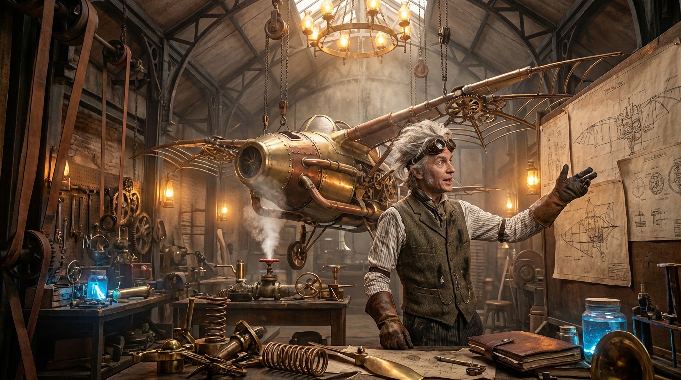 Free Steampunk Inventor Dreams Image - Steampunk, Inventor, Workshop ...