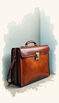 Free Elegant Leather Briefcase Image - Briefcase, Leather, Watercolor ...