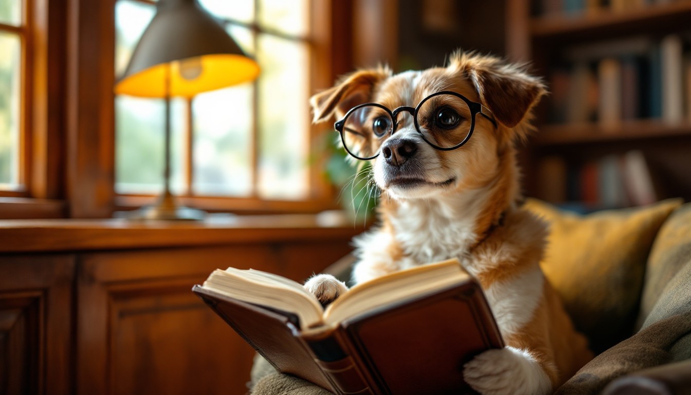 Dogs Reading Extract Free Scholarly Canine Reading Image - Dog, Reading, Glasses | Download ...