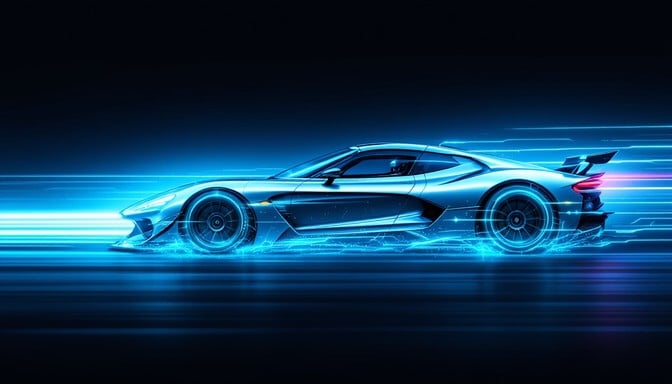 High-speed rally car drifting on muddy forest track in rain