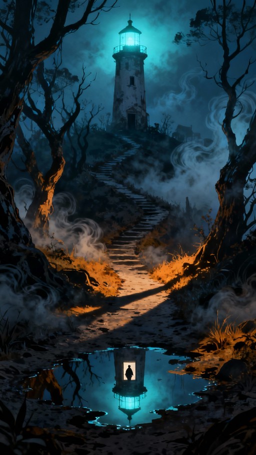 Free Beacon Beyond Darkness Photo - Lighthouse, Path, Mist | Download ...