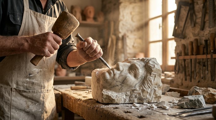 Marble Class Free Sculpting Marble Masterpiece Image - Sculptor, Marble, Carving ...
