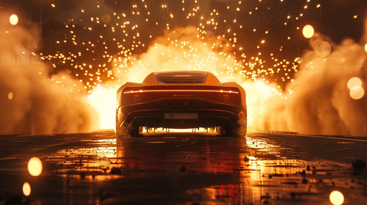 Free Fiery Night Drive Image - Car, Sports, Sparks | Download at StockCake