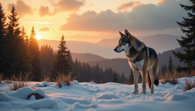 Wolf Fall Time Free Golden Hour Wolf Image - Wolf, Winter, Wilderness | Download at ...