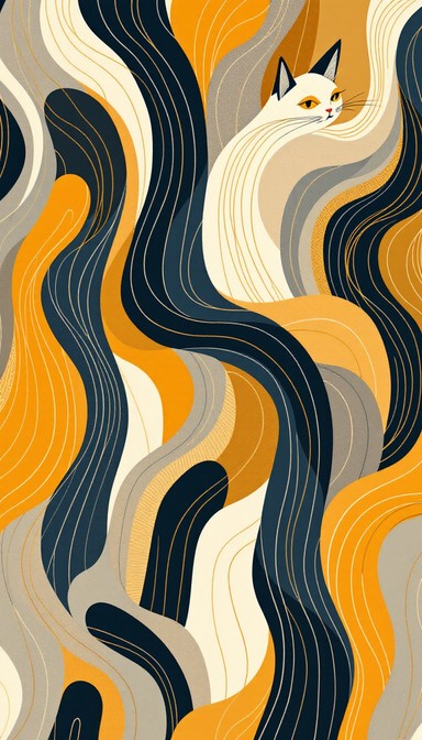 Patterns Feline Free Flowing Feline Pattern Image - Abstract, Feline, Pattern ...