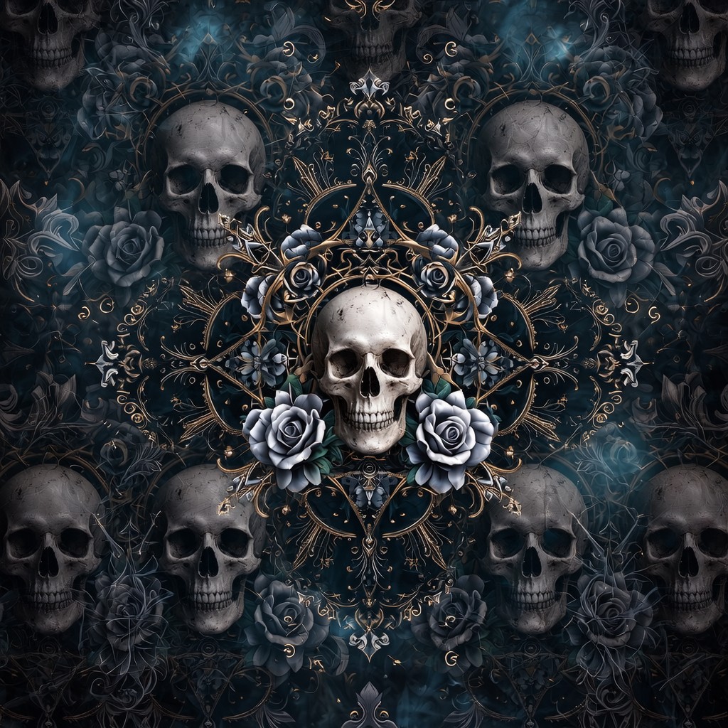 Free Gothic Skull Pattern Image - Gothic, Skull, Victorian | Download ...