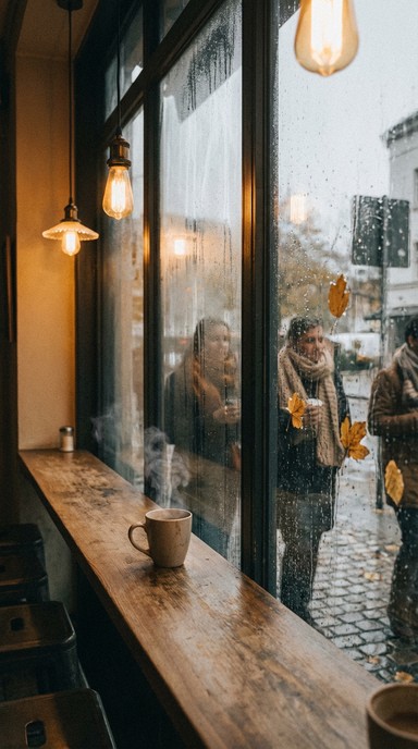Free Cozy Rainy Day Image - Cafe, Rain, Autumn | Download at StockCake