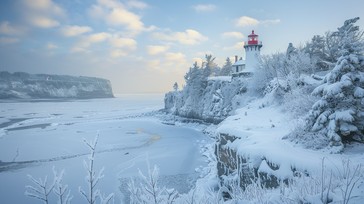 Cold Lighthouse Free Icy Lighthouse Scene Image - Winter, Lighthouse, Snow | Download ...