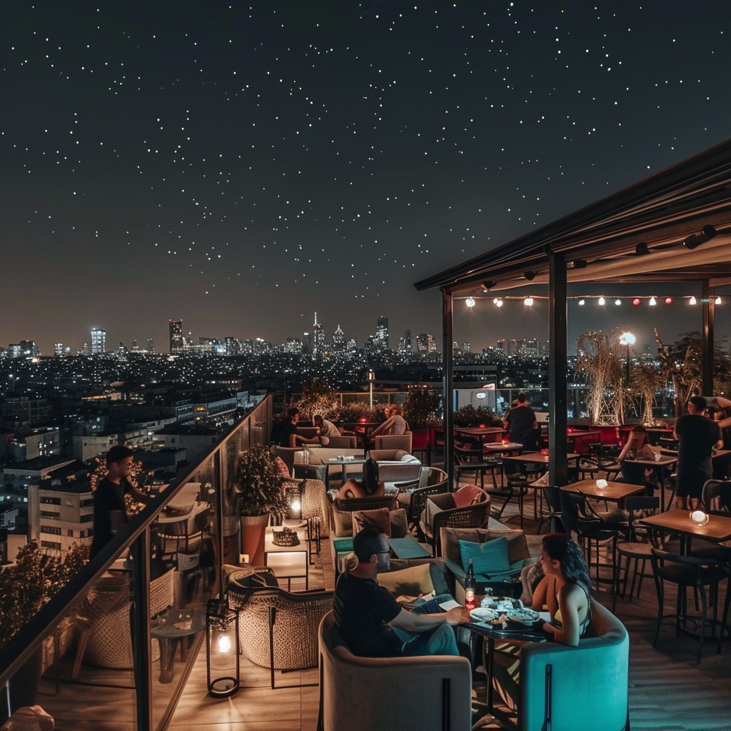 Free Starry Night Dining Image - Rooftop, Restaurant, City | Download ...