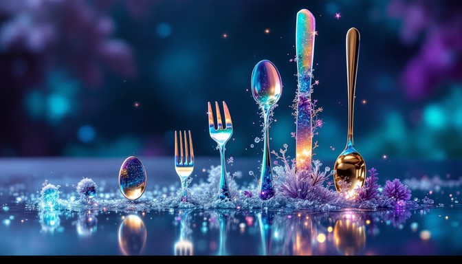Silverware Falling Free Floating Silverware Magic Image - Surreal, Utensils, Floating ...
