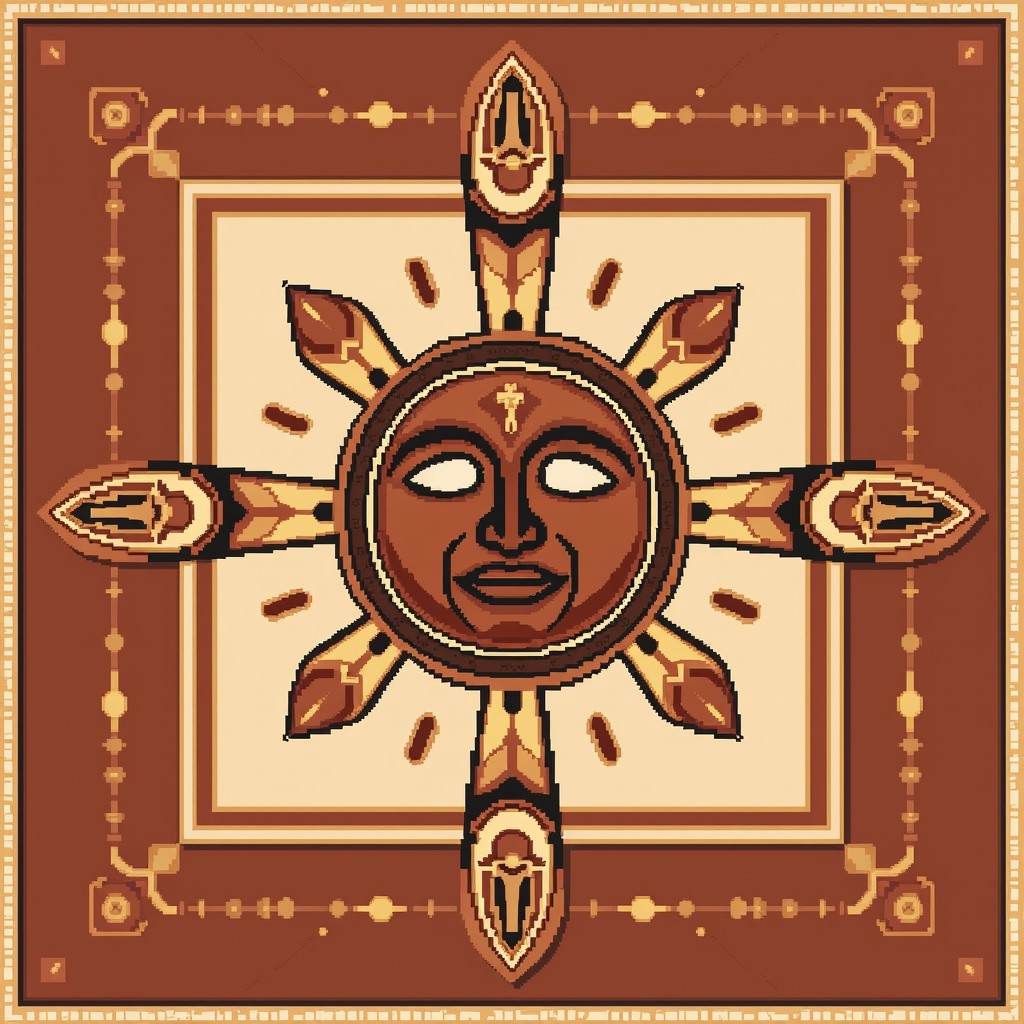 Free Ceremonial Sun Symbol Image - Mask, Ceremonial, Pixel | Download ...