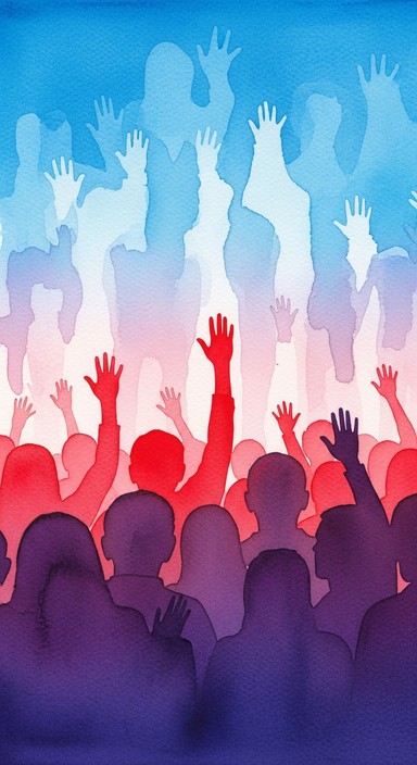 Free Hands Rising Together Image - Watercolor, Illustration, Abstract ...