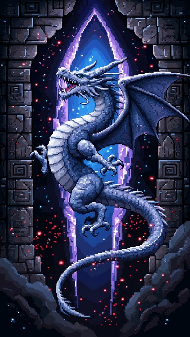 Free Pixel Dragon Ascending Photo - Dragon, Pixel, Portal | Download at ...