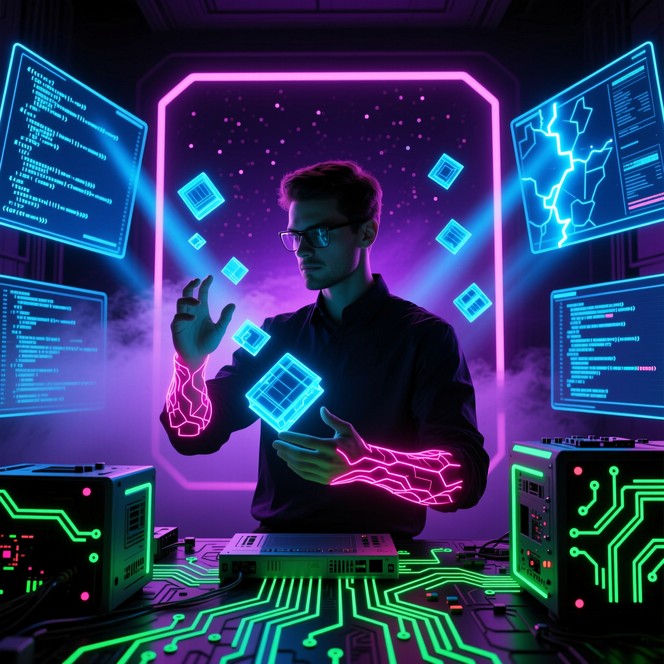 Free Holographic Coding Immersion Image - Cyberpunk, Developer ...