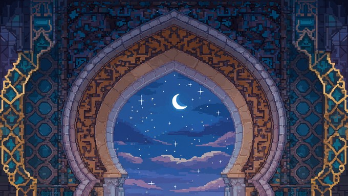 Free Moonlit Islamic Gateway Image - Architecture, Islamic, Arch ...