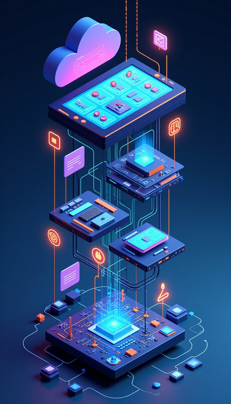 Free Connected Tech Ecosystem Image - Isometric, Technical, Digital ...