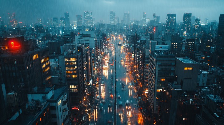 Free Rainy city night Image - City, Rain, Night | Download at StockCake