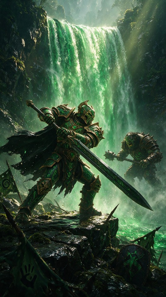 Download Emerald Waterfall Warrior Stock Images for Free | StockCake