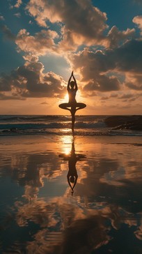 Free Sunset Yoga Pose Image - Sunset, Yoga, Beach | Download at StockCake