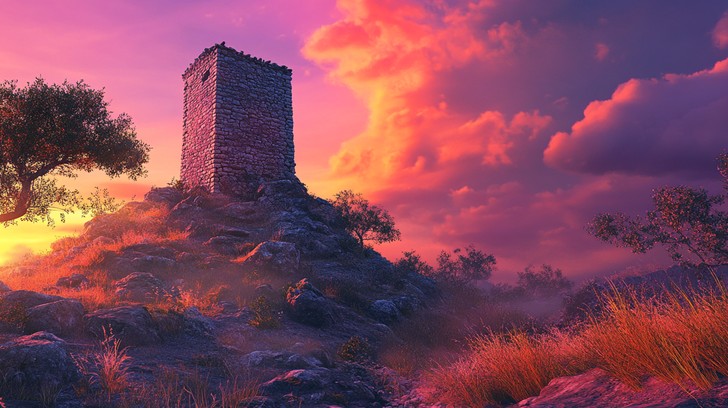 Free Sunset Stone Tower Image - Sunset, Tower, Stone | Download at ...