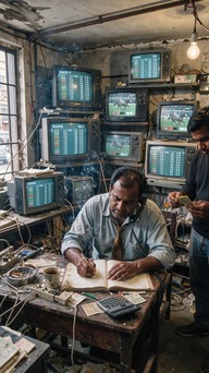 Basement Monitor Download Basement Monitor Room Image - Basement, Man, Monitors | StockCake